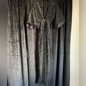 -ASOS Design fluffy plunge jumpsuit